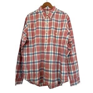 Faherty Mens Long Sleeve Seaview Button Up‎ Shirt Size XXL Country Red Plaid NWT